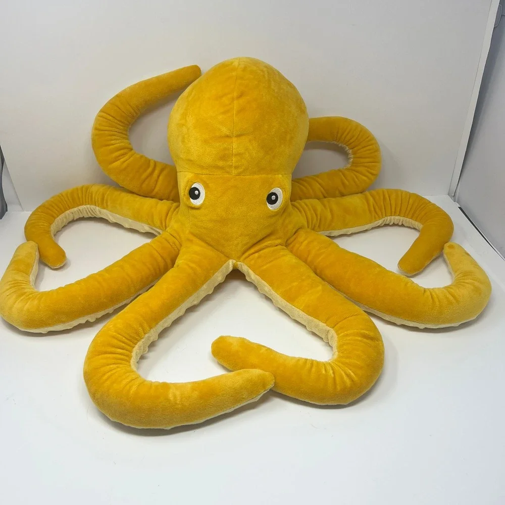 IKEA BLAVINGAD Octopus Plush‎ 20 Inch Yellow Stuffed Animal Soft Stuffed Toy